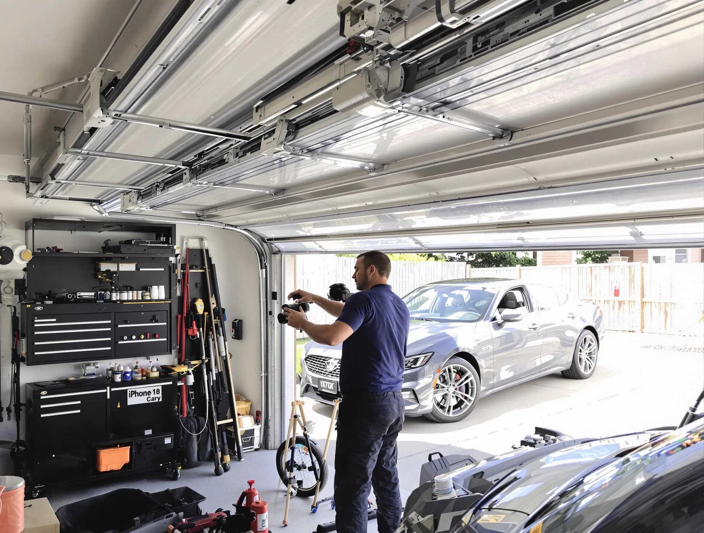 Blackwells Mills Garage Door Repair technician fixing noisy garage door in Blackwells Mills