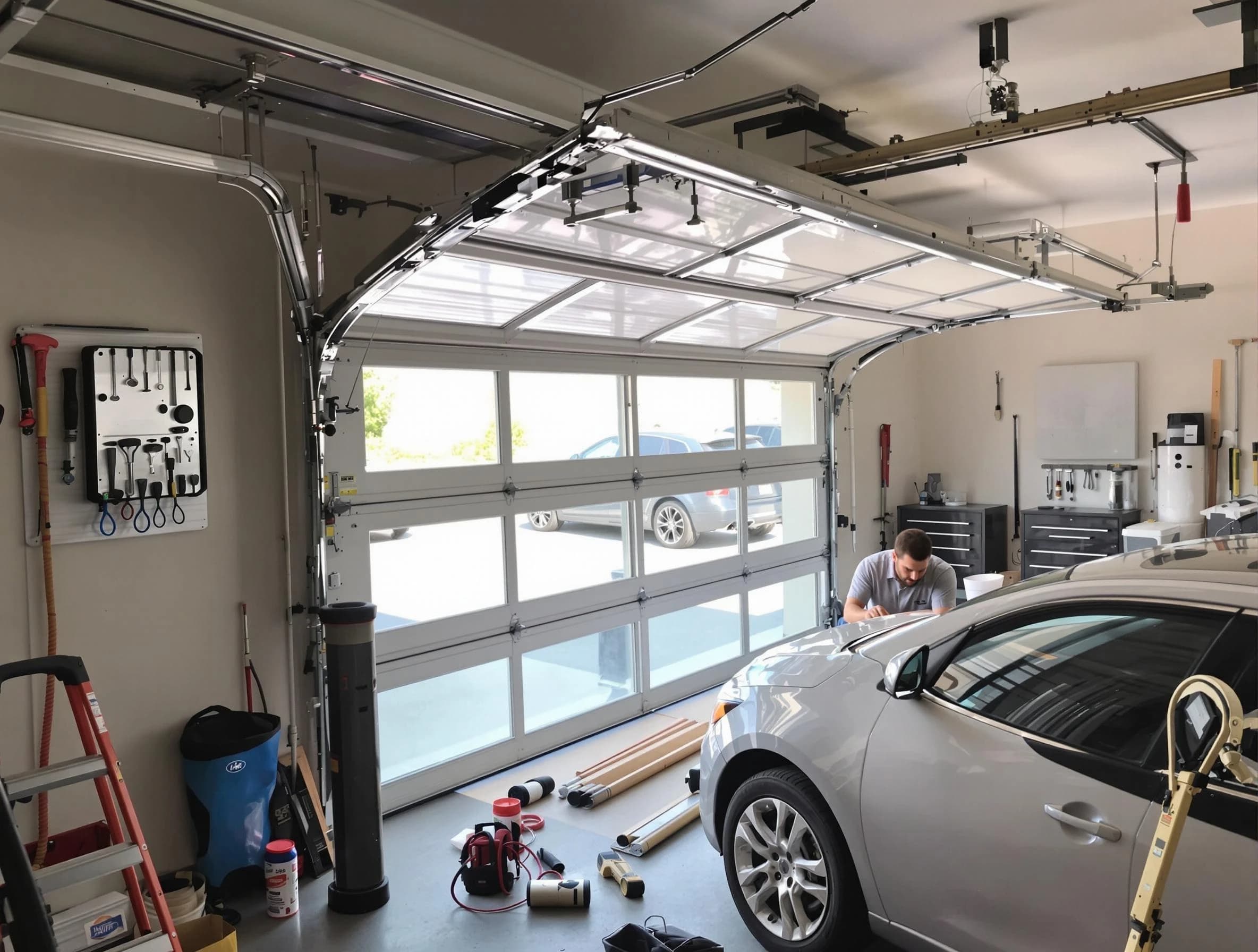 Garage door noise reduction service by Blackwells Mills Garage Door Repair in Blackwells Mills