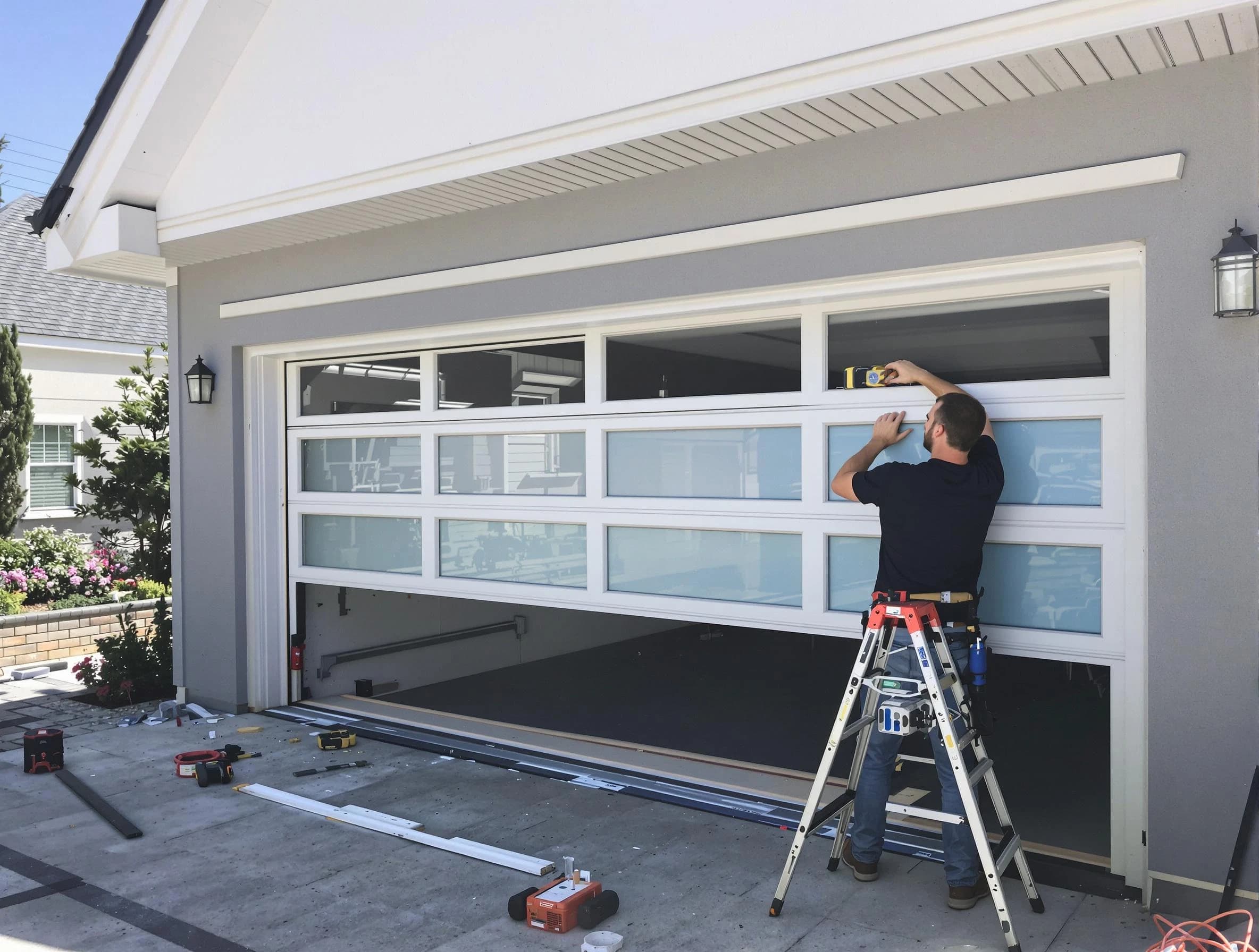Blackwells Mills Garage Door Repair team performing garage door replacement in Blackwells Mills